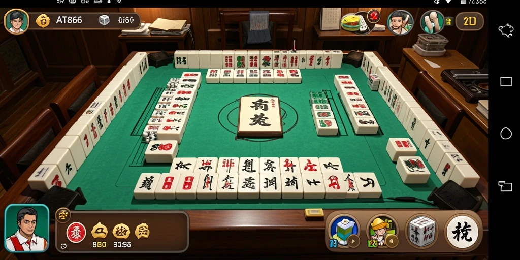 Screenshot AT866 menampilkan gameplay Mahjong yang seru dan menantang.
