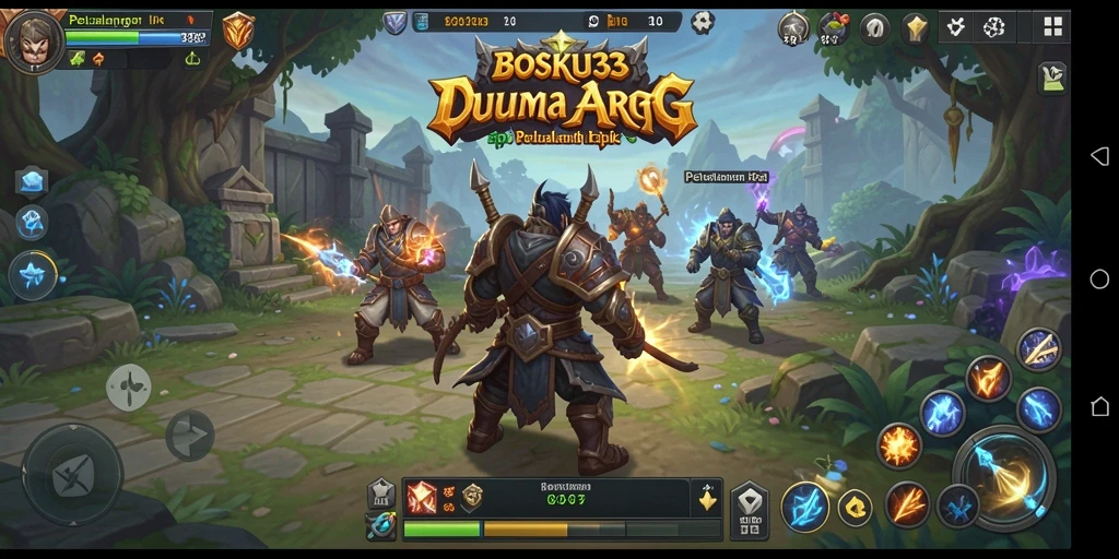 Tangkapan layar utama BOSKU33 menampilkan aksi epik dalam pertempuran ARPG.
