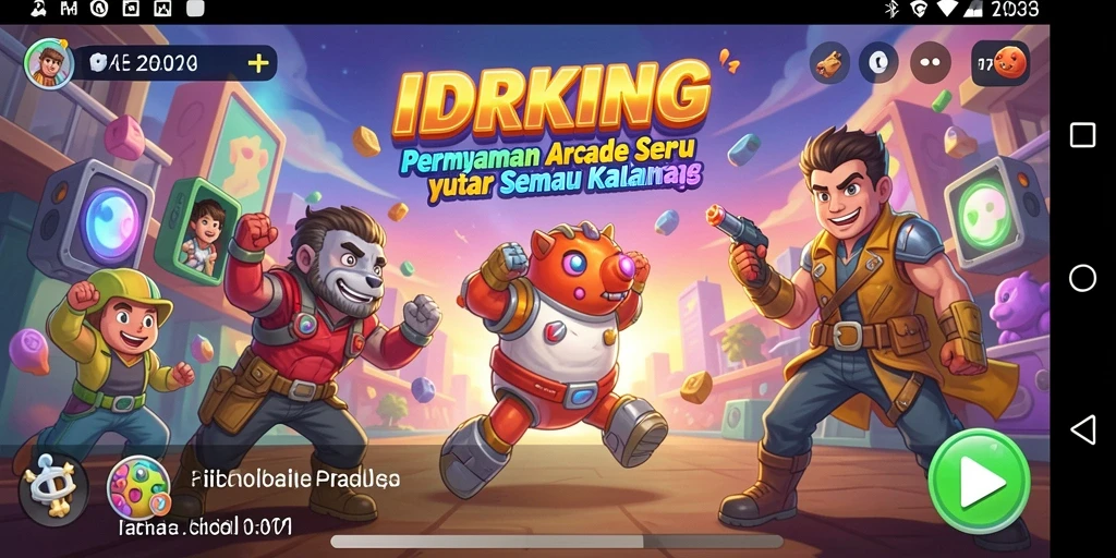 Gambaran permainan arcade yang seru di IDRKING, penuh aksi dan tantangan.