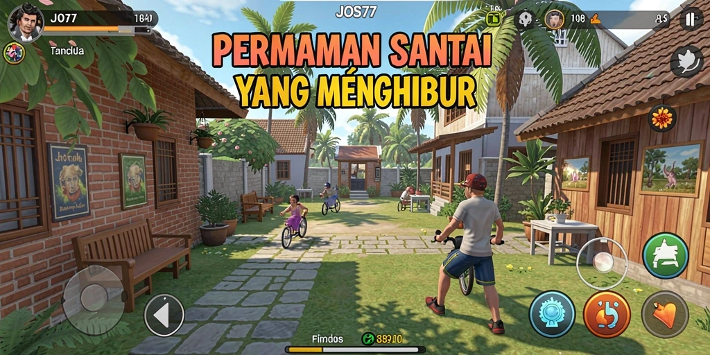 Screenshot JOS77 menunjukkan keseruan gameplay yang penuh warna dan santai.