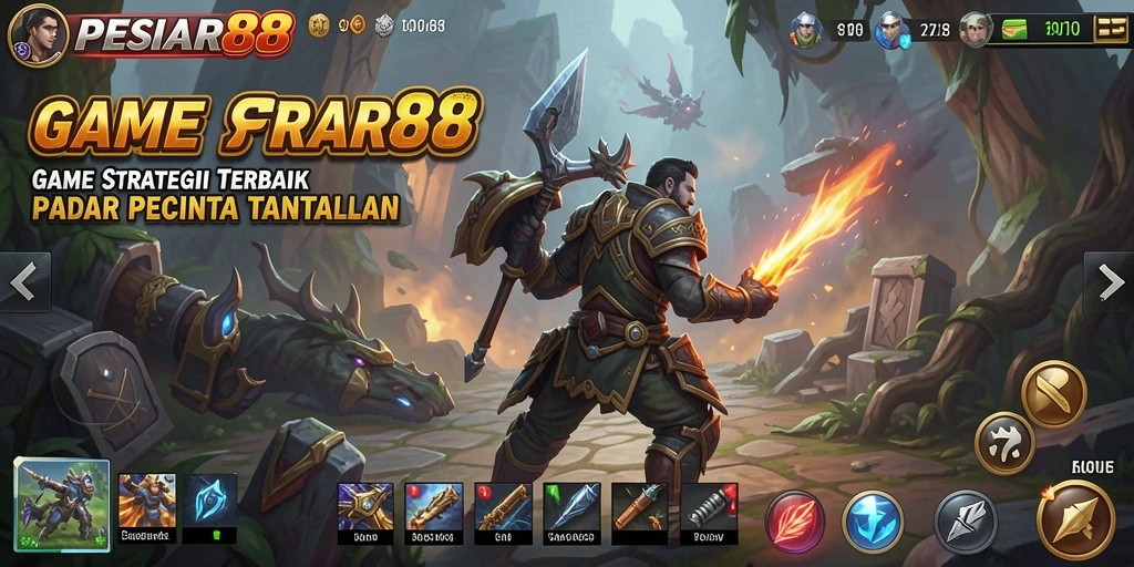 Screenshot gameplay PESIAR88 menunjukkan pertarungan strategis seru.