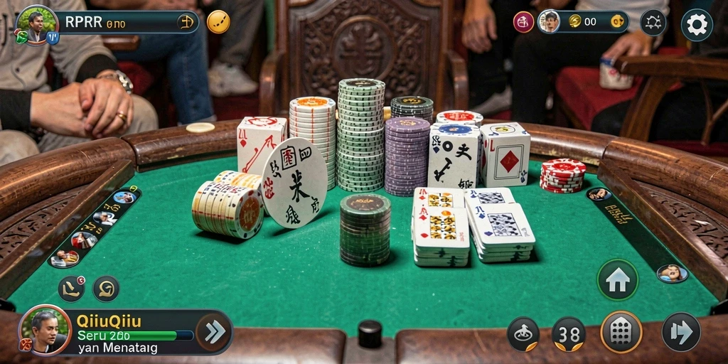 Tampilan gameplay menarik dari RPRR dalam permainan QiuQiu.