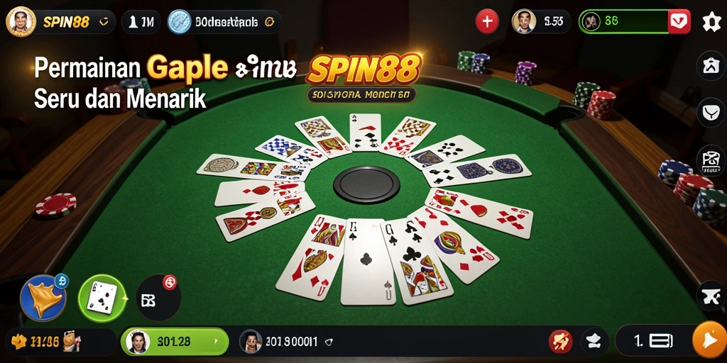 Tangkapan layar SPIN88 menampilkan aksi seru permainan Gaple.