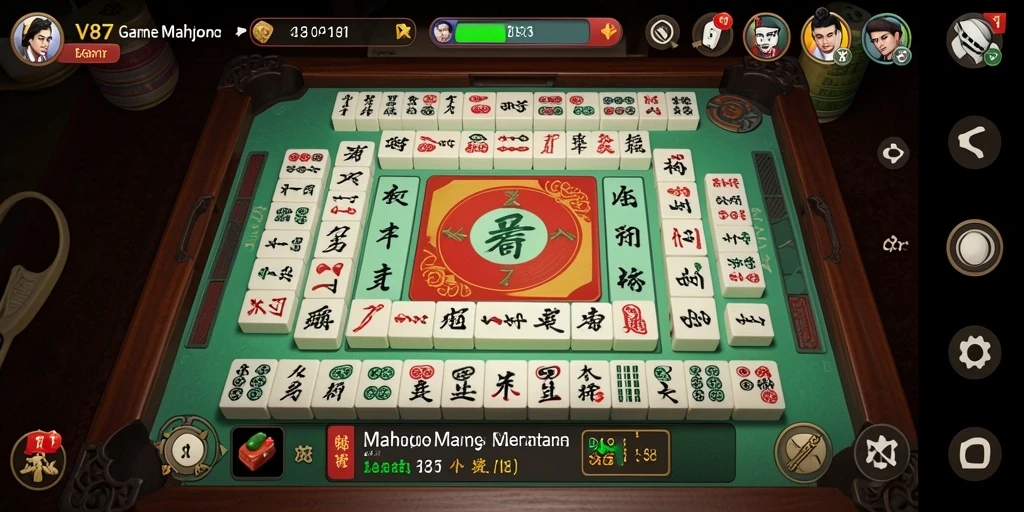 Tampilan screenshot V87 dengan gameplay Mahjong yang menarik dan menantang.