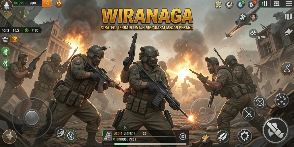 Tampilan strategi mendebarkan dalam gameplay WIRANAGA.